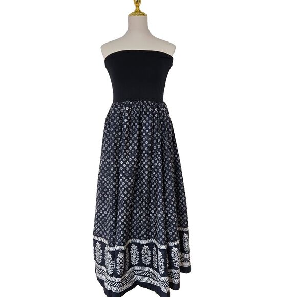 J.Crew Maxi Dress Medium Cotton Fit and Flare Coastal Bohemian Beach Summer - Picture 2 of 11